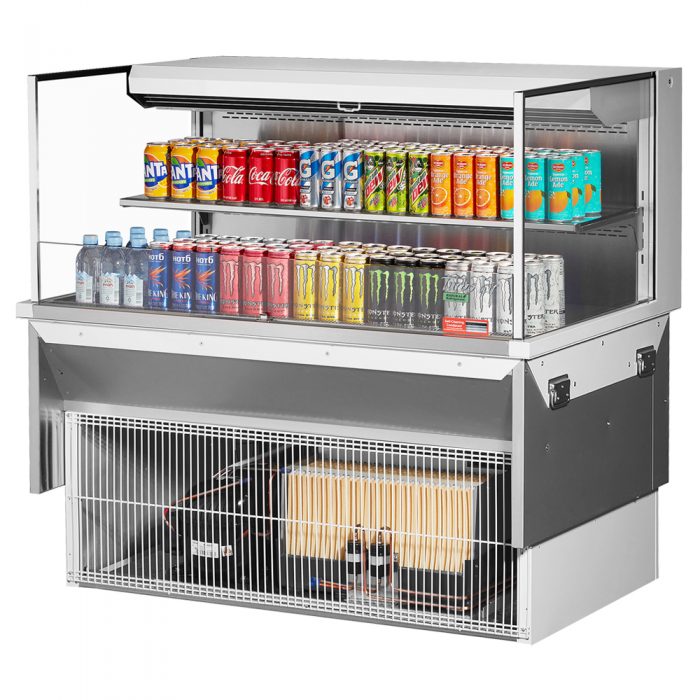 Turbo Air TOM-48L-UF-W(B)-2SI-N 46-3/4" Low Profile Drop In Open Display Merchandiser, 1 shelf, European Straight Style, 10.2 Cu. Ft.