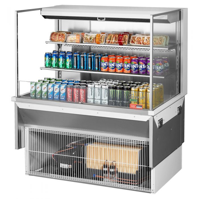 Turbo Air TOM-48L-UF-W(B)-3SI-N 46-3/4" Low Profile Drop In Open Display Merchandiser, 2 shelves, European Straight Style, 15.2 Cu. Ft.