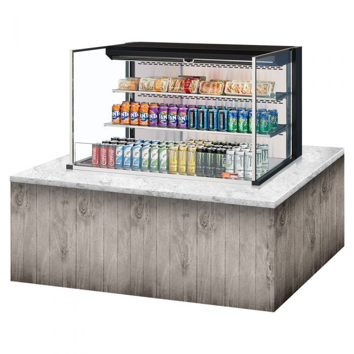 Turbo Air TOM-48L-UF-W(B)-3SI-N 46-3/4" Low Profile Drop In Open Display Merchandiser, 2 shelves, European Straight Style, 15.2 Cu. Ft.