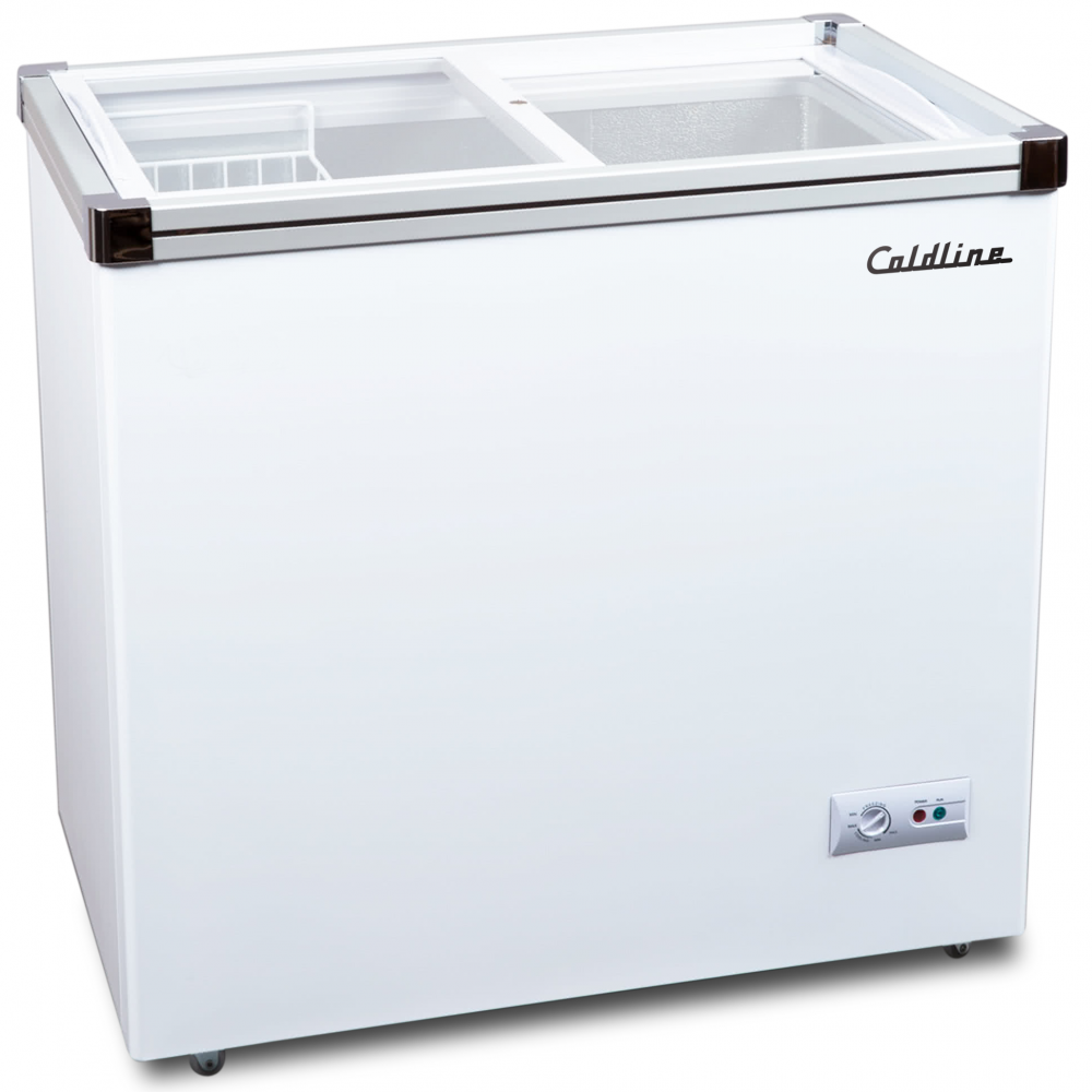 Coldline SD180 34" Flat Glass Top Display Ice Cream Freezer with 1 Basket, ETL