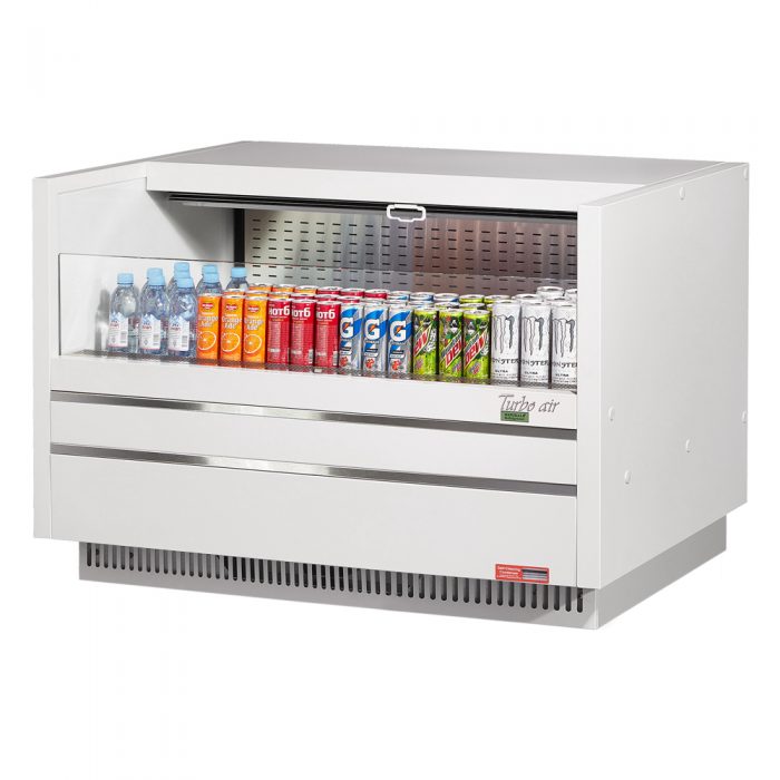 Turbo Air TOM-48UC-W(B)-N 48-1/4" Low Profile Drop In Open Display Merchandiser, Solid Side Panel, European Straight Style, 6.8 Cu. Ft.