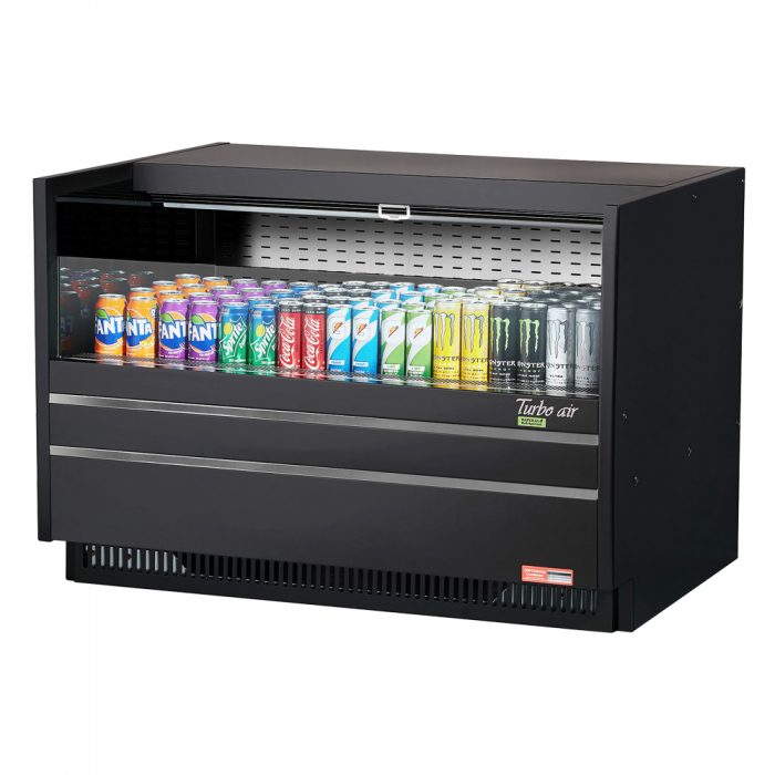 Turbo Air TOM-48UC-W(B)-N 48-1/4" Low Profile Drop In Open Display Merchandiser, Solid Side Panel, European Straight Style, 6.8 Cu. Ft.