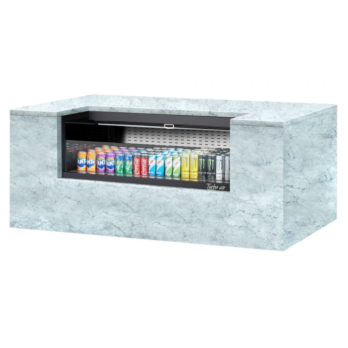 Turbo Air TOM-48UC-W(B)-N 48-1/4" Low Profile Drop In Open Display Merchandiser, Solid Side Panel, European Straight Style, 6.8 Cu. Ft.