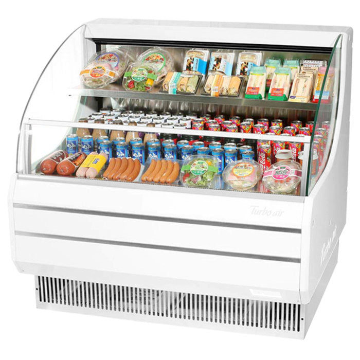 Turbo Air TOM-50LW(B)-N 50" Low Profile, Horizontal Open Display Merchandiser, White or Black, 9.8 Cu. Ft.