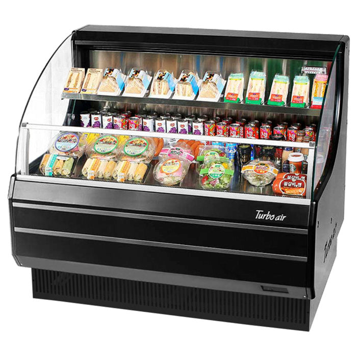 Turbo Air TOM-50LW(B)-N 50" Low Profile, Horizontal Open Display Merchandiser, White or Black, 9.8 Cu. Ft.