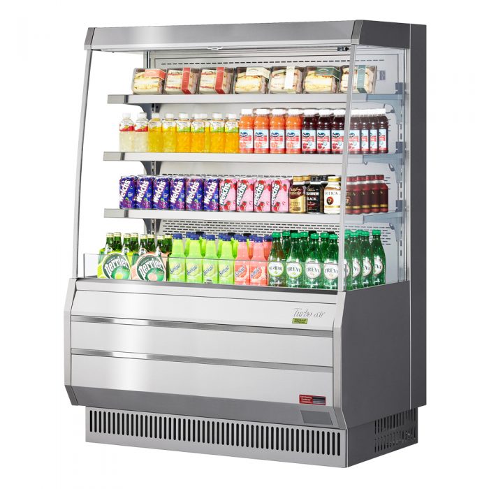 Turbo Air TOM-50MS-N 50" Vertical Open Display Merchandiser, Medium Height, Stainless Steel