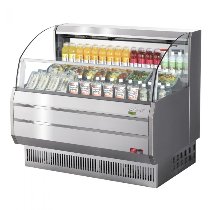 Turbo Air TOM-50SS-N 50" Slim Line, Horizontal Open Display Merchandiser, Stainless steel, 8.9 Cu. Ft.
