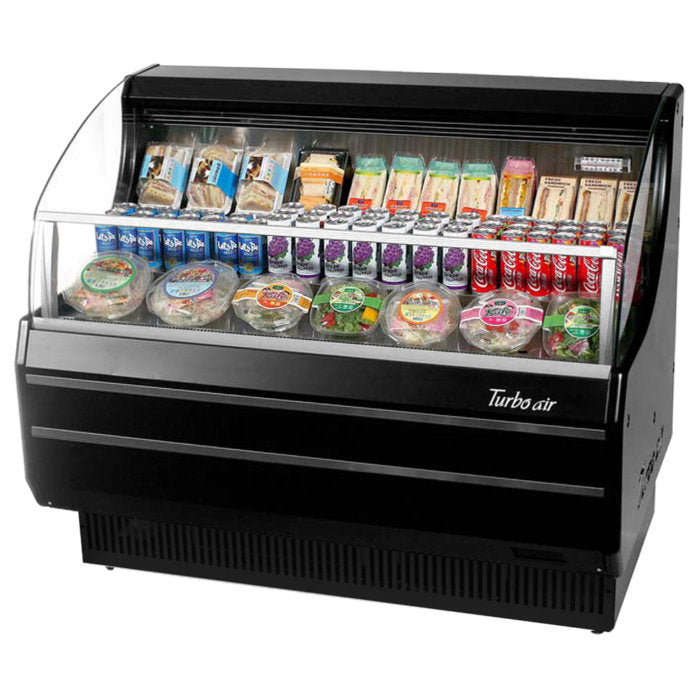 Turbo Air TOM-50SW(B)-N 50" Slim Line, Horizontal Open Display Merchandiser, White or Black, 8.9 Cu. Ft.