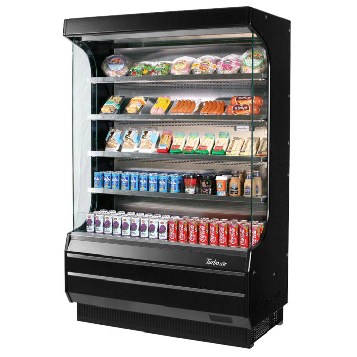 Turbo Air TOM-50W(B)-N 50" Vertical Open Display Merchandiser, Full Size, White or Black, 16.5 Cu. Ft.