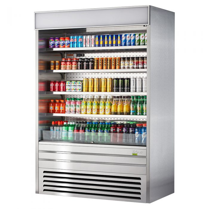 Turbo Air TOM-60ES-N 60"Vertical Air Curtain Open Display Merchandiser, Stainless steel, 30.6 Cu. Ft.