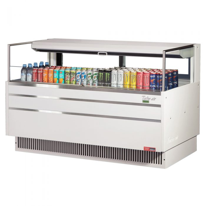 Turbo Air TOM-60L-UFD-W(B)-1S-N 58-3/4" Low Profile Open Display Merchandiser, European Straight Style, 8 Cu. Ft.