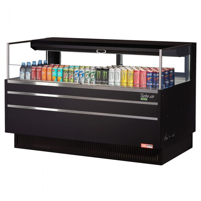 Turbo Air TOM-60L-UFD-W(B)-1S-N 58-3/4" Low Profile Open Display Merchandiser, European Straight Style, 8 Cu. Ft.