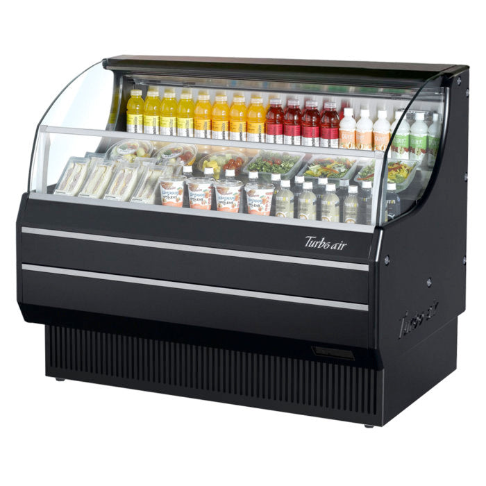 Turbo Air TOM-60SW(B)-N 63" Slim Line, Horizontal Open Display Merchandiser, White or Black