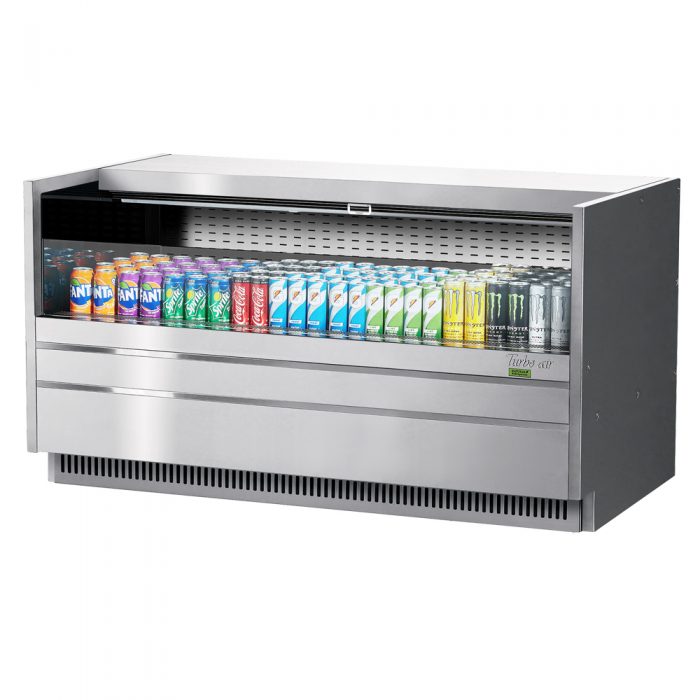 Turbo Air TOM-60UC-S-N 60-1/4" Low Profile Drop In Open Display Merchandiser, Solid Side Panel, European Straight Style, Stainless Steel, 8.6 Cu. Ft.