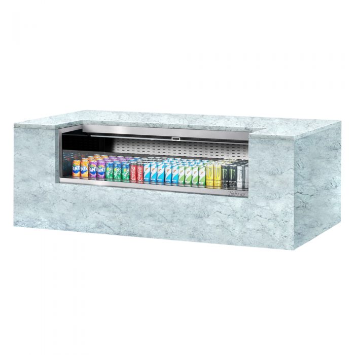 Turbo Air TOM-60UC-S-N 60-1/4" Low Profile Drop In Open Display Merchandiser, Solid Side Panel, European Straight Style, Stainless Steel, 8.6 Cu. Ft.