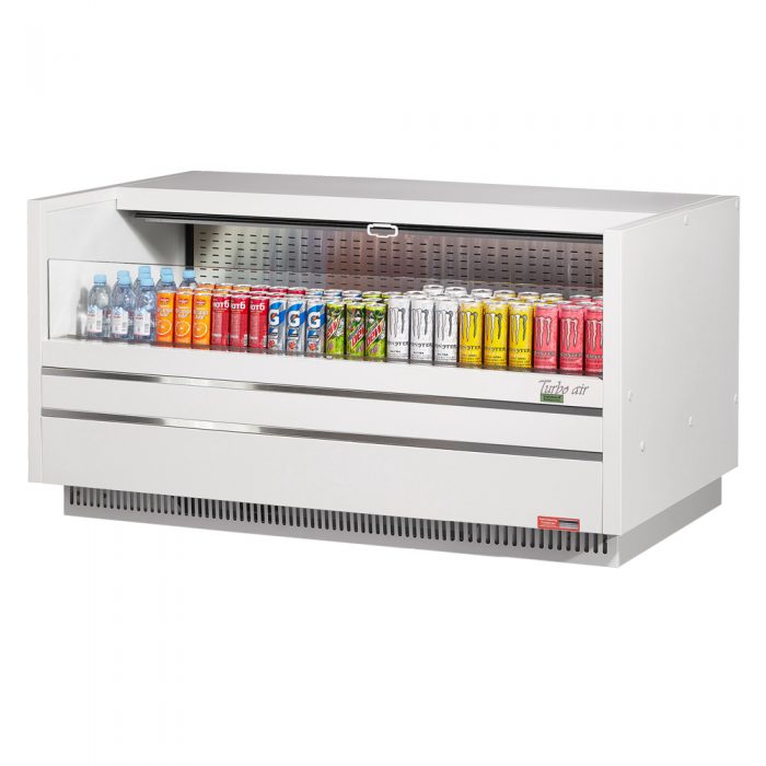 Turbo Air TOM-60UC-W(B)-N 60-1/4" Low Profile Drop In Open Display Merchandiser, Solid Side Panel, European Straight Style, White or Black, 8.6 Cu. Ft.