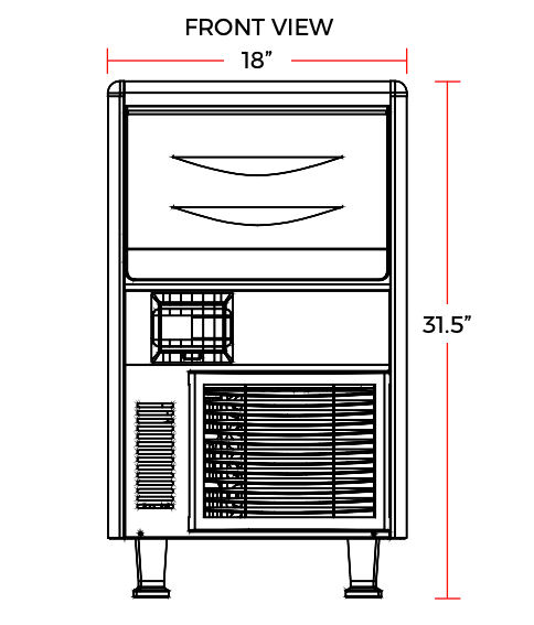 Coldline ICE70 18" Air Cooled 70 lb. Capacity Cube Shape Ice Machine