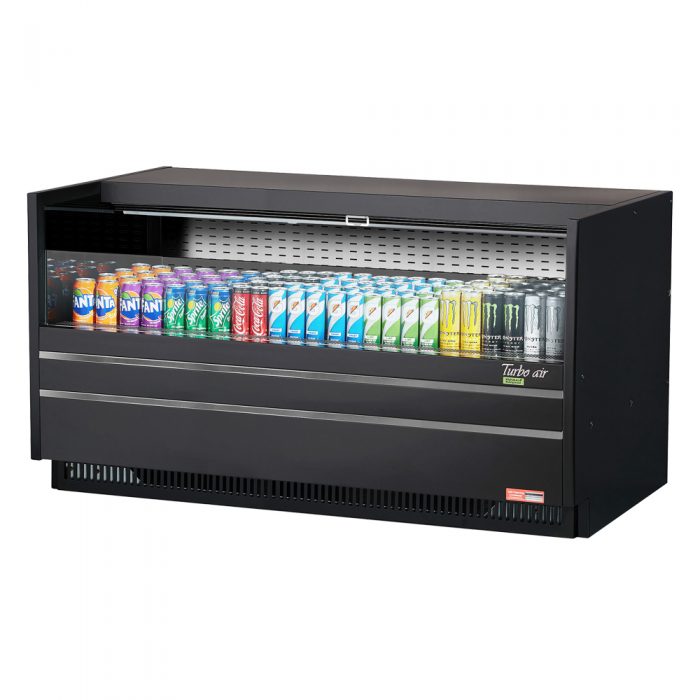 Turbo Air TOM-60UC-W(B)-N 60-1/4" Low Profile Drop In Open Display Merchandiser, Solid Side Panel, European Straight Style, White or Black, 8.6 Cu. Ft.