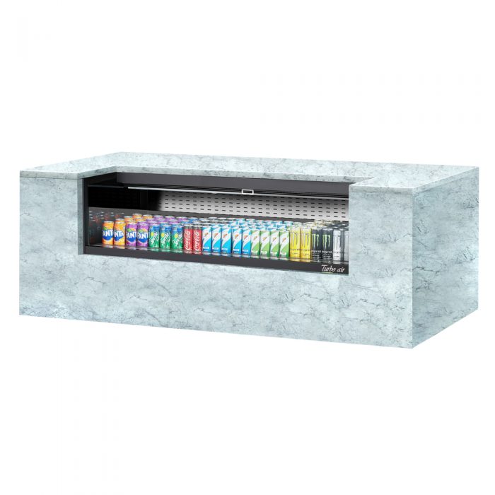 Turbo Air TOM-60UC-W(B)-N 60-1/4" Low Profile Drop In Open Display Merchandiser, Solid Side Panel, European Straight Style, White or Black, 8.6 Cu. Ft.