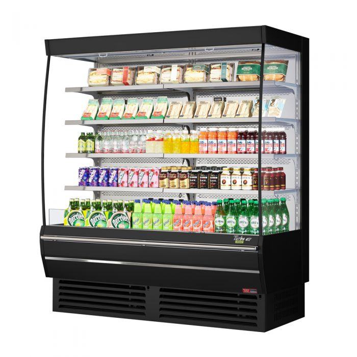 Turbo Air TOM-72DXB-N 72" Vertical Open Display Merchandiser, 34" Extra Deep, Black, 22 Cu. Ft.