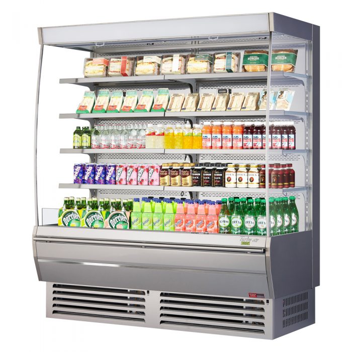 Turbo Air TOM-72DXS-N 72" Vertical Open Display Merchandiser, 34" Extra Deep, Stainless Steel, 22 Cu. Ft.