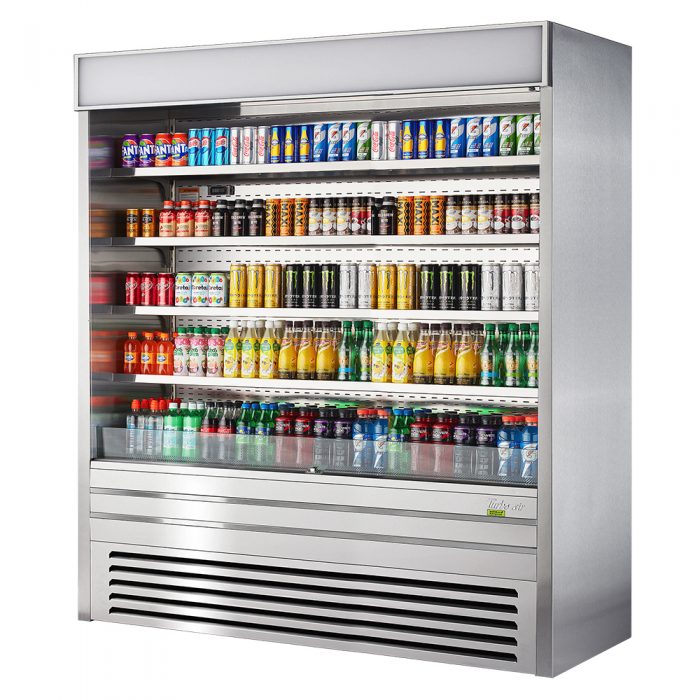 Turbo Air TOM-72ES-N 72"Vertical Air Curtain Open Display Merchandiser, Stainless steel, 37.1 Cu. Ft.