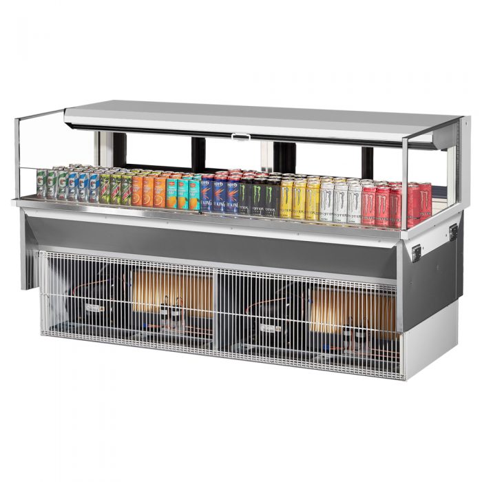 Turbo Air TOM-72L-UFD-W(B)-1SI-N 70-3/4" Low Profile Drop In Open Display Merchandiser, European Straight Style, 9.7 Cu. Ft.