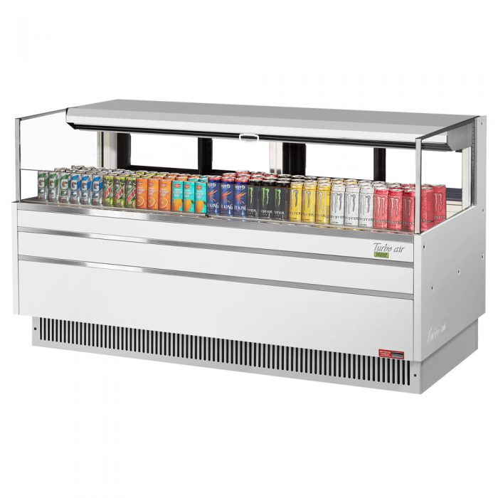 Turbo Air TOM-72L-UFD-W(B)-1S-N 70-3/4" Low Profile Open Display Merchandiser, European Straight Style, 9.7 Cu. Ft.