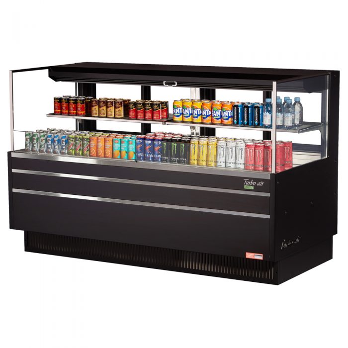 Turbo Air TOM-72L-UFD-W(B)-2S-N 70-3/4" Low Profile Open Display Merchandiser, 1 shelf, European Straight Style, 15.8 Cu. Ft.