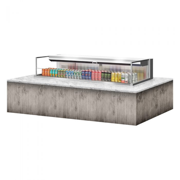 Turbo Air TOM-72L-UF-S-1SI-N 70-3/4" Low Profile Drop In Open Display Merchandiser, European Straight Style, Stainless Steel, 9.7 Cu. Ft.