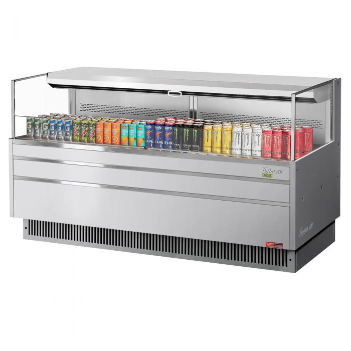 Turbo Air TOM-72L-UF-S-1S-N 70-3/4" Low Profile Open Display Merchandiser, European Straight Style, Stainless Steel, 9.7 Cu. Ft.