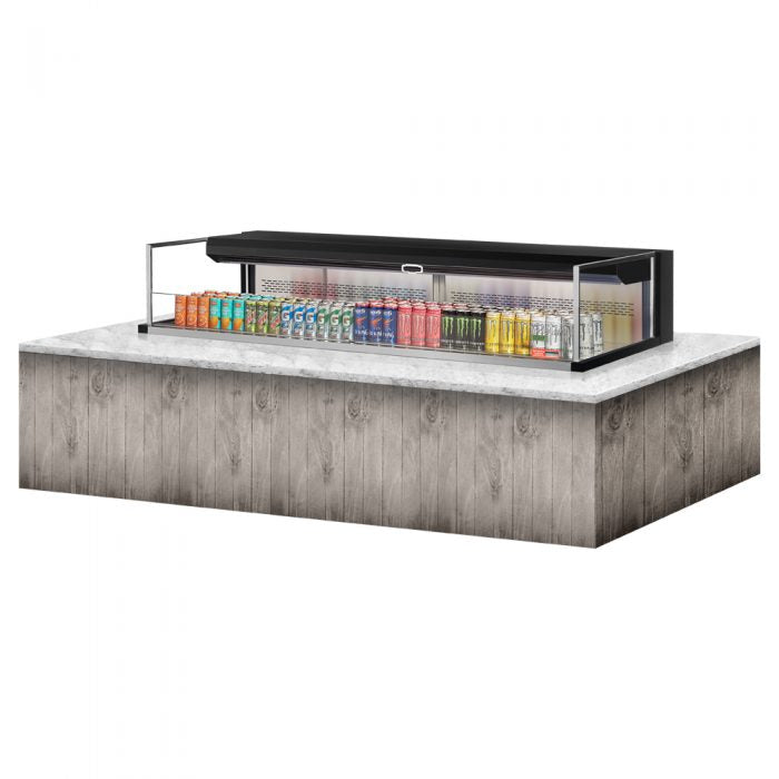 Turbo Air TOM-72L-UF-W(B)-1SI-N 70-3/4" Low Profile Drop In Open Display Merchandiser, European Straight Style, 9.7 Cu. Ft.