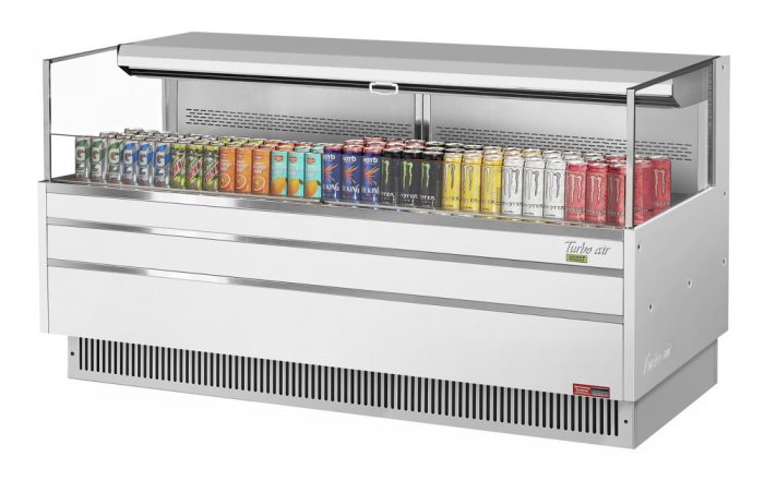 Turbo Air TOM-72L-UF-W(B)-1S-N 70-3/4" Low Profile Open Display Merchandiser, European Straight Style, 9.7 Cu. Ft.