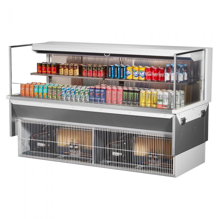 Turbo Air TOM-72L-UF-W(B)-2SI-N 70-3/4" Low Profile Drop In Open Display Merchandiser, 1 shelf, European Straight Style, 15.8 Cu. Ft.