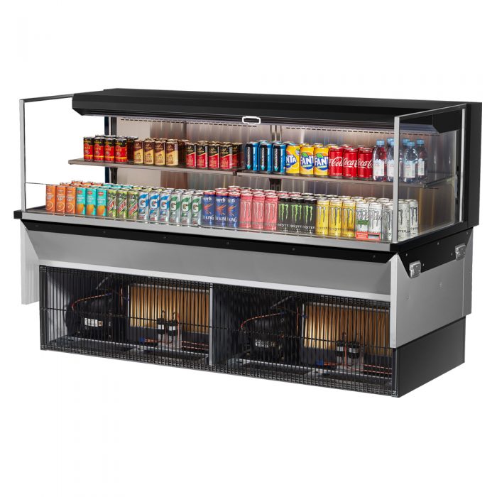 Turbo Air TOM-72L-UF-W(B)-2SI-N 70-3/4" Low Profile Drop In Open Display Merchandiser, 1 shelf, European Straight Style, 15.8 Cu. Ft.