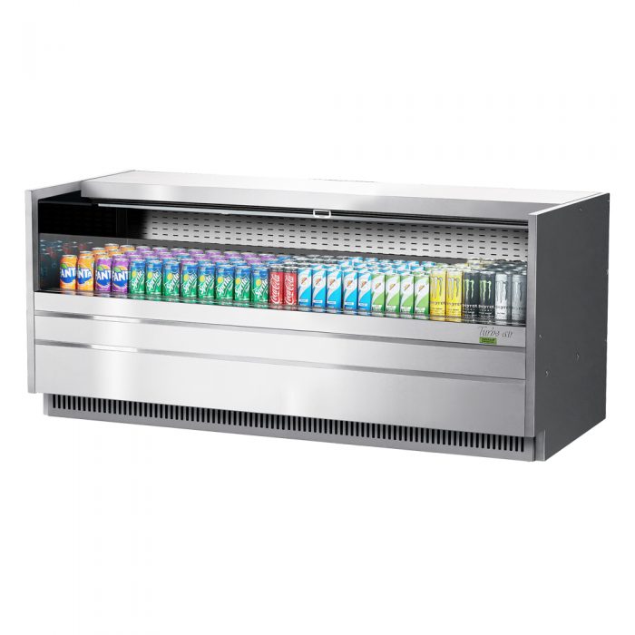 Turbo Air TOM-72UC-S-N 72-1/4" Low Profile Drop In Open Display Merchandiser, Solid Side Panel, European Straight Style, Stainless Steel, 10.4 Cu. Ft.