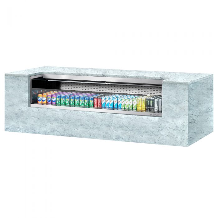 Turbo Air TOM-72UC-S-N 72-1/4" Low Profile Drop In Open Display Merchandiser, Solid Side Panel, European Straight Style, Stainless Steel, 10.4 Cu. Ft.