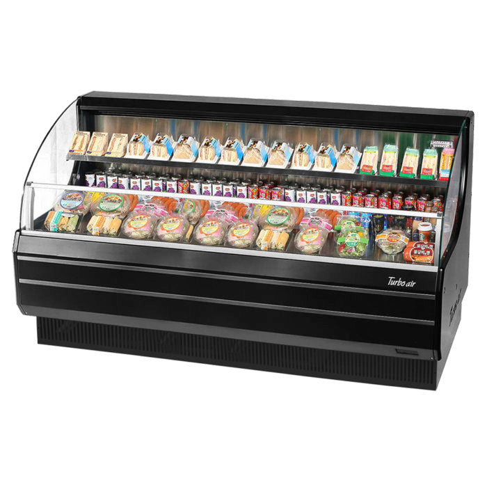 Turbo Air TOM-75LW(B)-N 75" Low Profile, Horizontal Open Display Merchandiser, White or Black, 14.8 Cu. Ft.