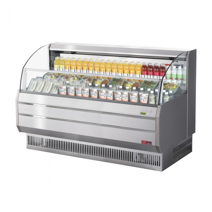 Turbo Air TOM-75SS-N 75" Slim Line, Horizontal Open Display Merchandiser, Stainless steel, 13.5 Cu. Ft.