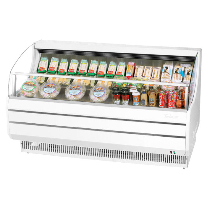 Turbo Air TOM-75SW(B)-N 75" Slim Line, Horizontal Open Display Merchandiser, White or Black, 13.5 Cu. Ft.