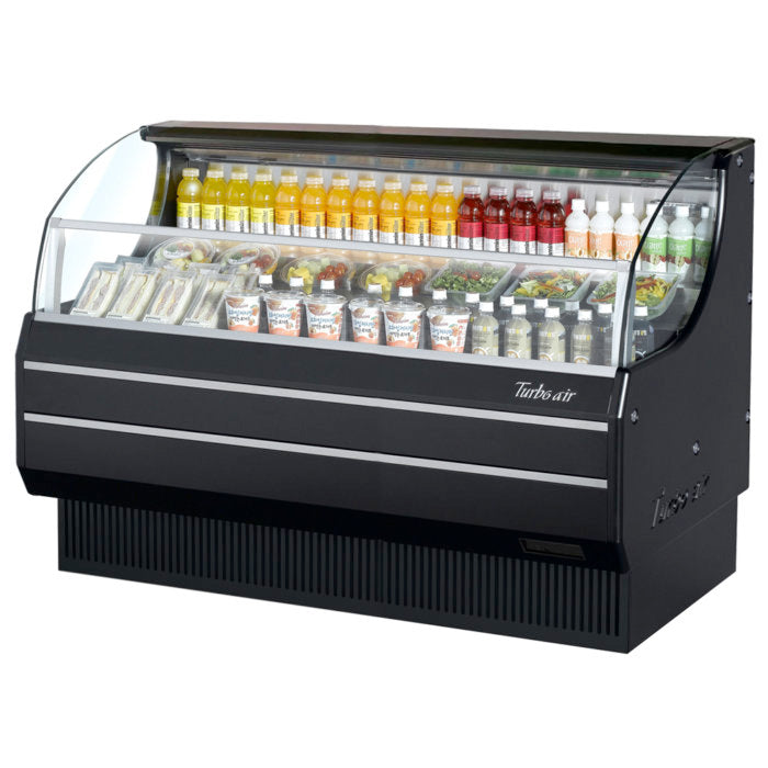 Turbo Air TOM-75SW(B)-N 75" Slim Line, Horizontal Open Display Merchandiser, White or Black, 13.5 Cu. Ft.