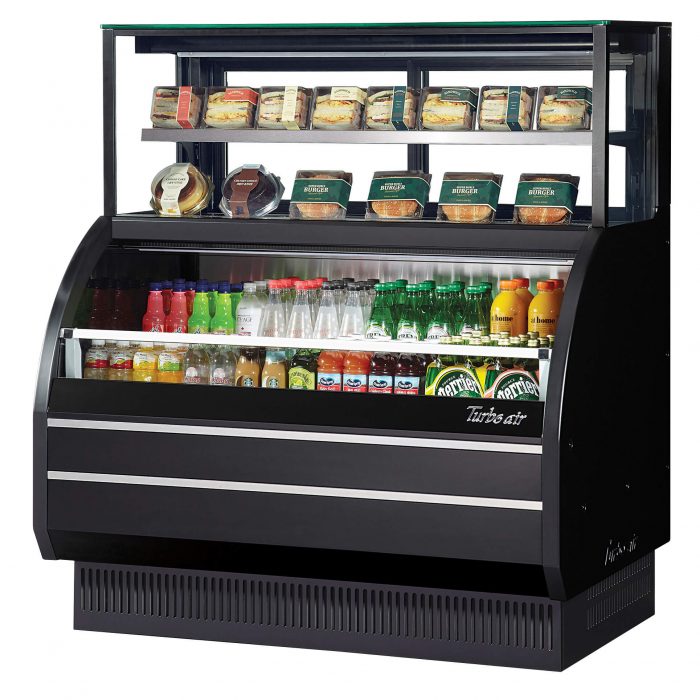 Turbo Air TOM-W-50SB-UF-N 50" Dual Service Open Display Merchandiser, European Style Straight Front