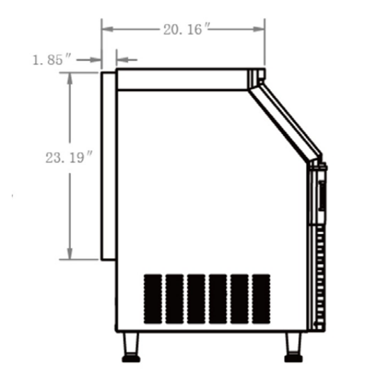 Coldline ICE180 26" 160 lb. Air Cooled Half Cube Ice Machine with Bin