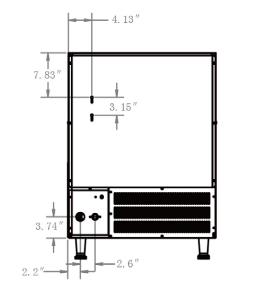 Coldline ICE180 26" 160 lb. Air Cooled Half Cube Ice Machine with Bin