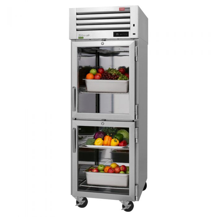 Turbo Air PRO-26-2R-GS-PT-N 2 Half Glass Front Door and 2 Half Solid Back Door Pass-Thru, Top Mount Refrigerator