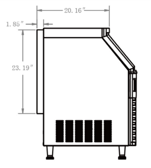 Coldline ICE280 26" 280 lb. Air Cooled Half Cube Ice Machine with Bin