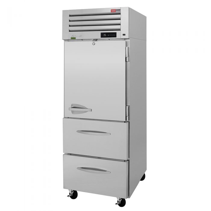 Turbo Air PRO-26R-D2-N 1 Solid Half Door and 2 Drawer Top Mount Refrigerator, 25.4 Cu. Ft.
