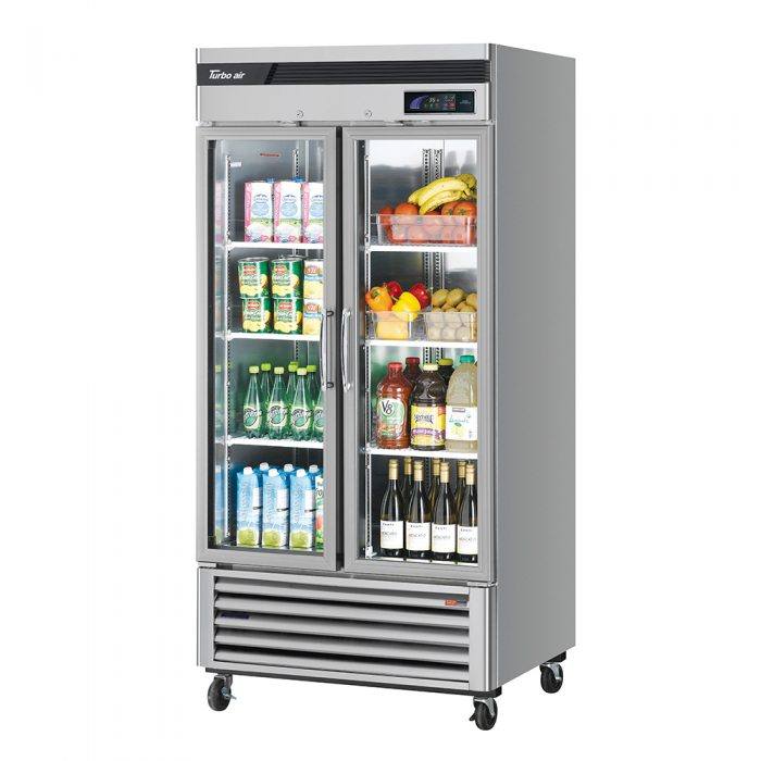 Turbo Air TSR-35GSD-N 2 Glass Door Refrigerator, Bottom Mount, 29.1 Cu. Ft.
