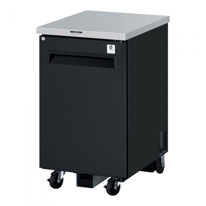 Turbo Air TBB-1SB-N6 1 Solid Door 24" Back Bar Cooler, Black Vinyl Exterior, 7.76 Cu. Ft.