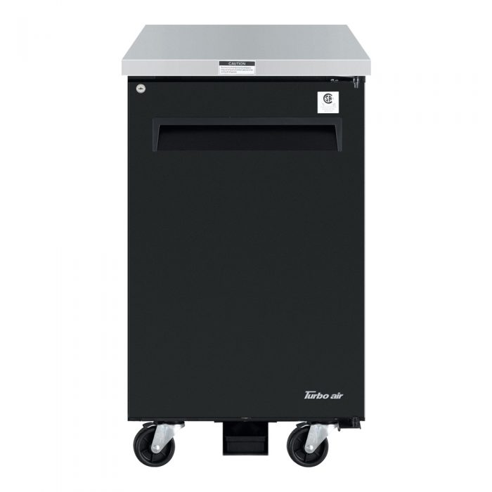 Turbo Air TBB-1SB-N6 1 Solid Door 24" Back Bar Cooler, Black Vinyl Exterior, 7.76 Cu. Ft.